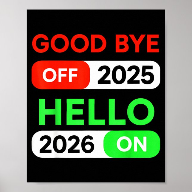 Poster Happy New Year 2026 Goodbye 2025 Hello 2026 Women  (Frente)