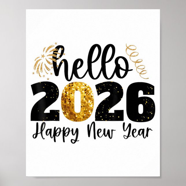 Poster Happy New Year 2026 New Year Party Friends Family  (Frente)