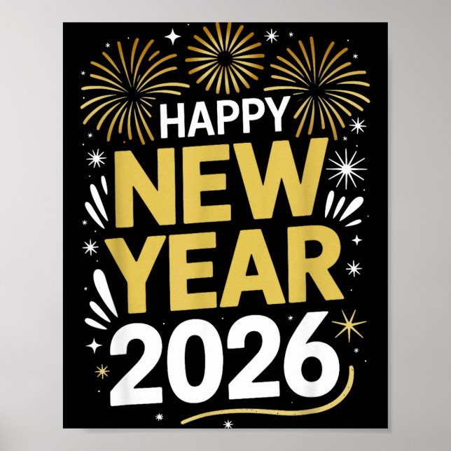 Poster Happy New Year 2026 - New Year's Eve 2026  (Frente)