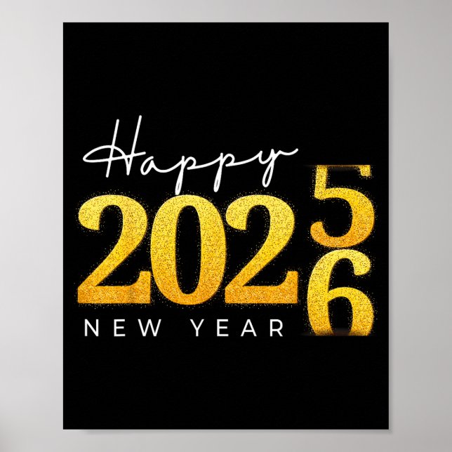 Poster Happy New Year 2026 New Year's Eve Countdown Party (Frente)