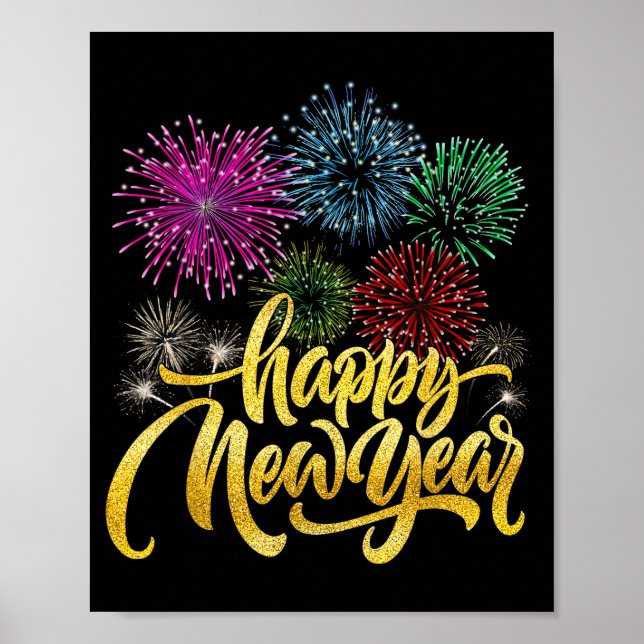 Poster Happy New Year 2026 New Years Eve Party Countdown  (Frente)