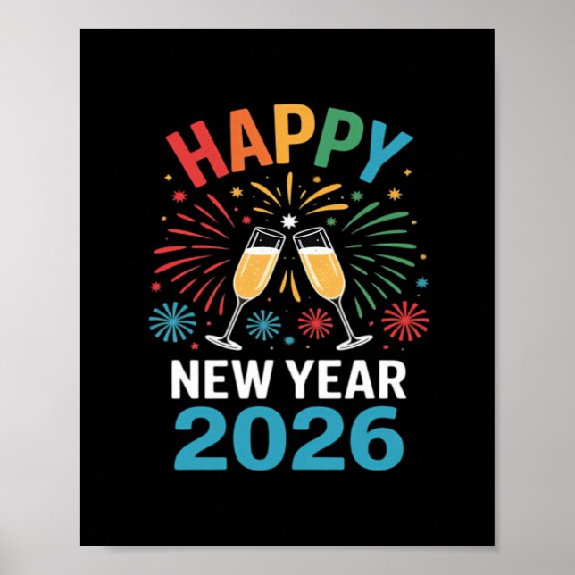 Poster Happy New Year 2026 Party Funny New Years Eve 2026 (Frente)