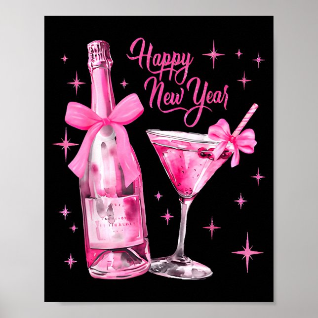 Poster Happy New Year 2026 Retro Nk Bow Whisky New Year's (Frente)