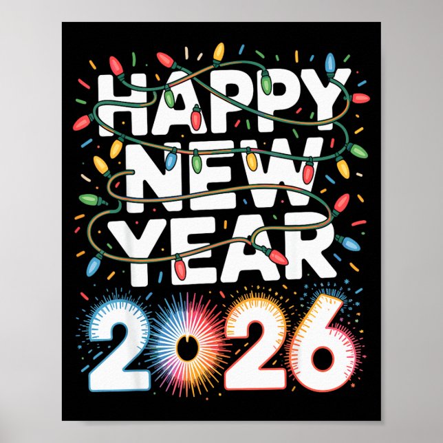 Poster Happy New Year 2026 Sparkle Shirt For Women  (Frente)