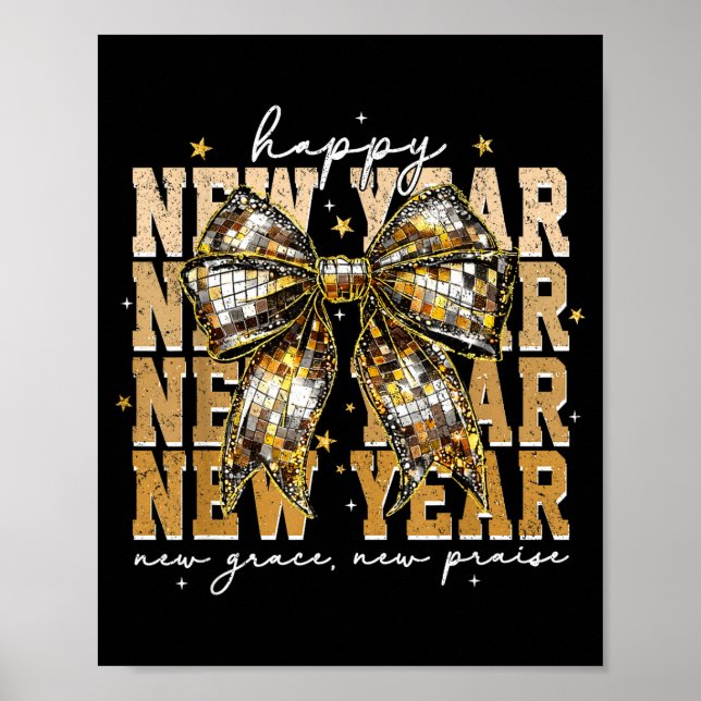 Poster Happy New Year Coquette Bow New Year New Grace New (Frente)