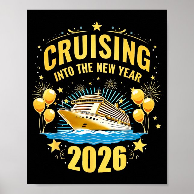 Poster Happy New Year Cruise 2026 Party Trip Cruising Int (Frente)