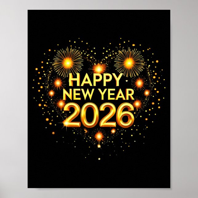 Poster Happy New Year Party 2026 Funny Balloon Family Mat (Frente)