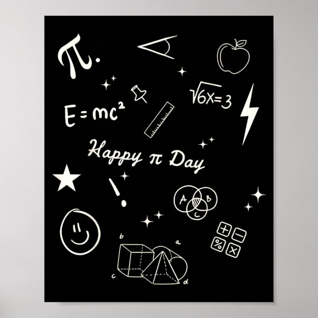 Poster Happy Pi Day Be Funny Math Teacher Lovers 100s Day (Frente)