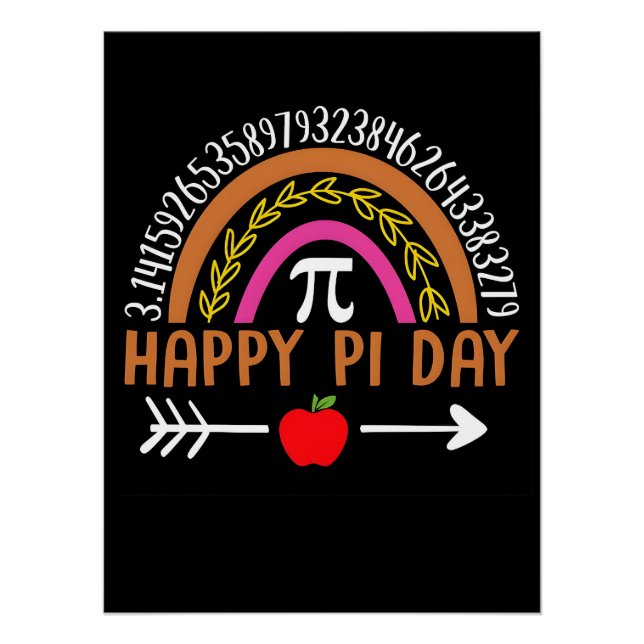 Pôster Happy Pi Day Shirt Design Print Template (Frente)