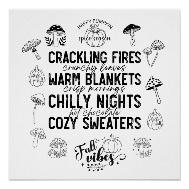 Pôster Happy Pumpkin Spice Season-Digital Download Poster (Frente)