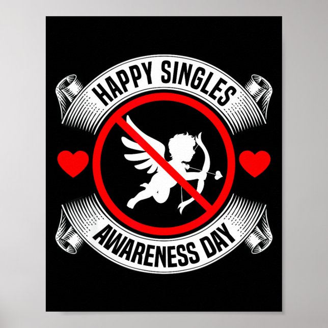 Poster Happy Singles Awareness Day Anti Cud Anti Valentin (Frente)