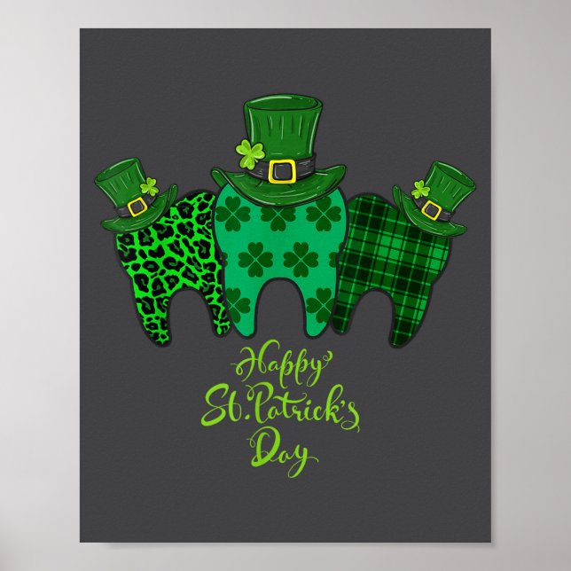 Poster Happy St Patrick's Day Dental Istant Tooth Patrick (Frente)