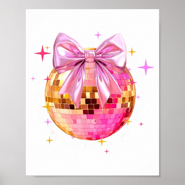 Poster Happy Valentine's Day Funny Coquette Disco Ball Gi (Frente)