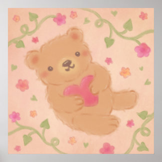 Poster Happy Valentine's Day with Teddy Bear