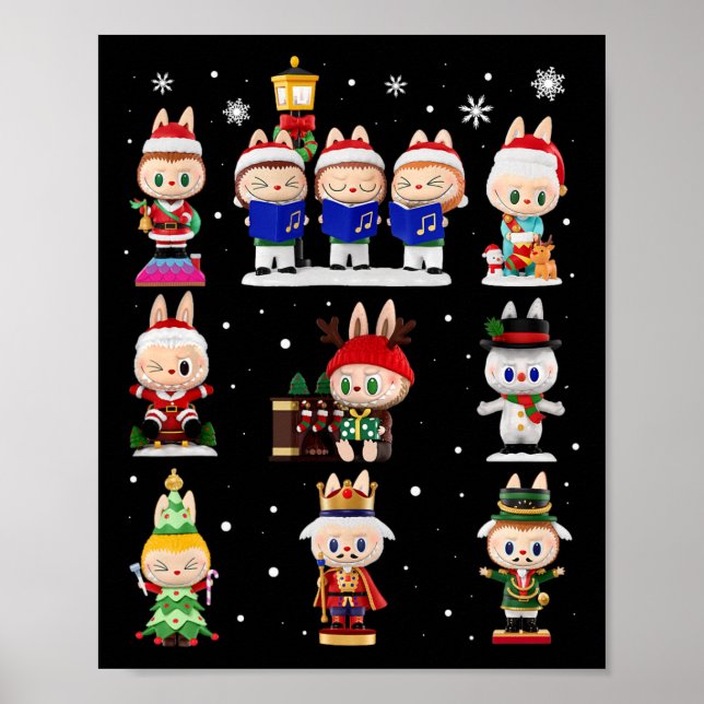 Poster Happy Xmas Labubu Lover Cute Labubu The Monsters C (Frente)