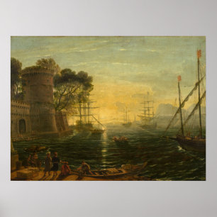 Poster Harbour at Sunset - Claude Lorrain Fine Art