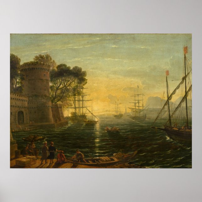 Poster Harbour at Sunset - Claude Lorrain Fine Art (Frente)