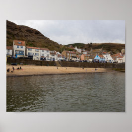 Poster Harbour View of Staithes Village
