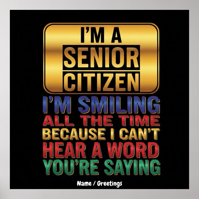 Poster Hard of Hearing But Full of Humor Funny Elder Gift (Frente)