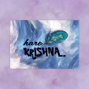 Poster "Hare Krishna" Peacock Feather Hindu