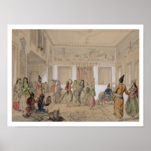 Pôster Harem Banquete, Teerão (lápis e c/c no papel) (Frente)