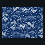 Poster Hares Snow Field White Rabbits Winter Animals Blue<br><div class="desc">Poster featuring wool painting in blue shades,  cute white hares jumping on snow field. Needle and wet felting,  digital manipulations,  2020
© Clipso-Callipso / Julia Khoroshikh
www.clipsocallipso.art
#winterholidays #whiterabbits #holidaycard #holidaygreeetings #posters #wallart #zazzlemade</div>