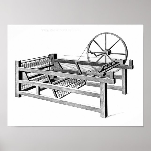 Pôster Hargreaves's Spinning Jenny, gravada por (Frente)