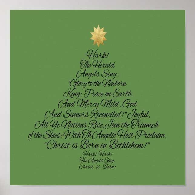 Pôster Hark the Herald Angels Sing Christmas Tree (Frente)