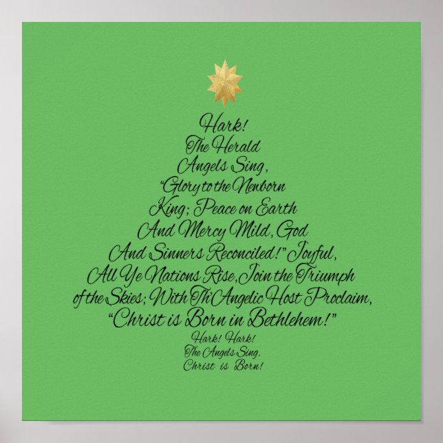 Pôster Hark the Herald Angels Sing Christmas Tree (Frente)