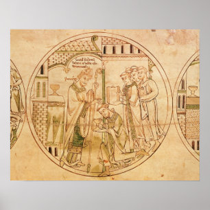 Poster Harl. O St. Guthlac do roundel 11 do rolo Y.6 é