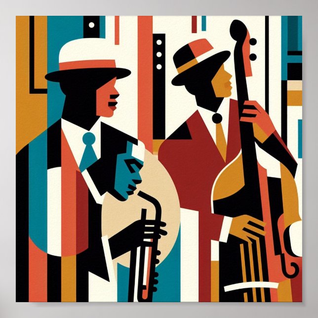 Poster Harlem Renaissance Jazz Trio (Frente)