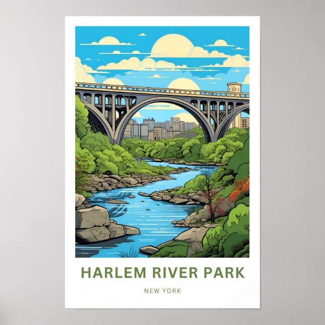 Poster Harlem River Park New York Viagem (Frente)