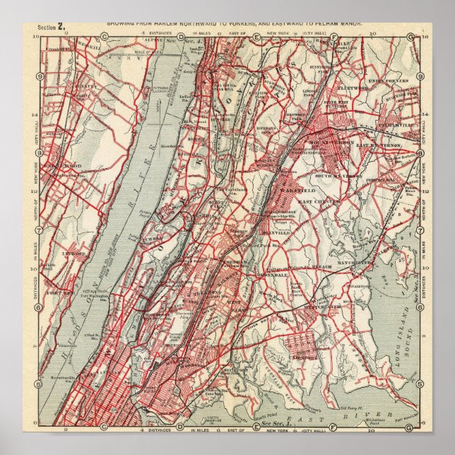 Pôster Harlem, Yonkers, Pelham Manor, Nova Iorque (Frente)