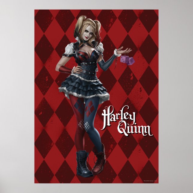 Poster Harley Quinn With Fuzzy Dice (Frente)
