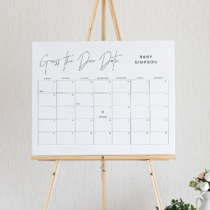 Poster HARLOW Adivinha O Jogo De Chá de fraldas De Data D