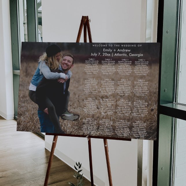 Poster HARLOW Modern Photo Seating Chart Modelo (Criador carregado)