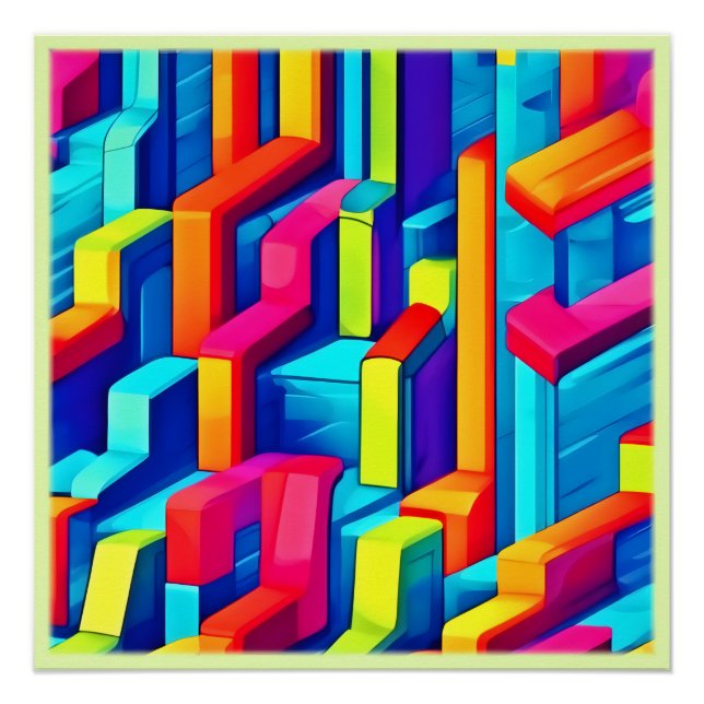Pôster Harmonia Abstrato geométrica (Frente)