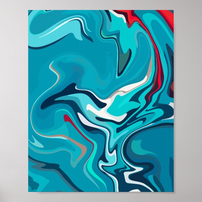 Poster Harmonia Azul Fluida  (Frente)