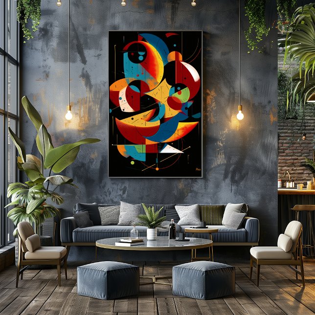Poster Harmonia Celestial – Abstrato Geométrico Dinâmico (Criador carregado)