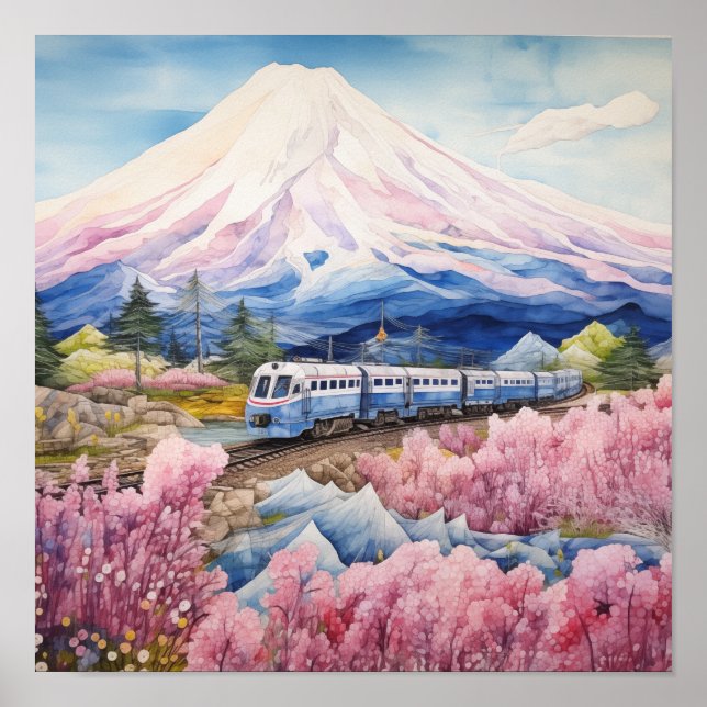 Poster Harmonia da Natureza e Velocidade, Monte Fuji #2 (Frente)