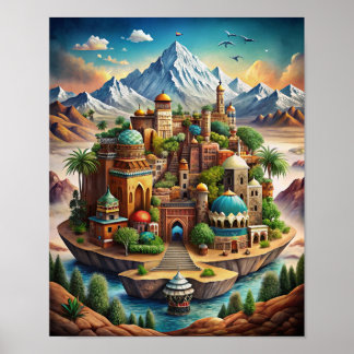 Poster Harmonia das Paisagens Marroquinas: Uma Fusão da N