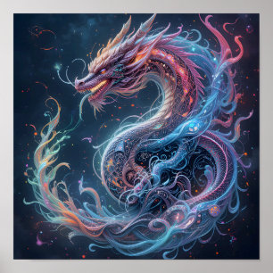 Poster Harmonia de arco-íris de dragão um