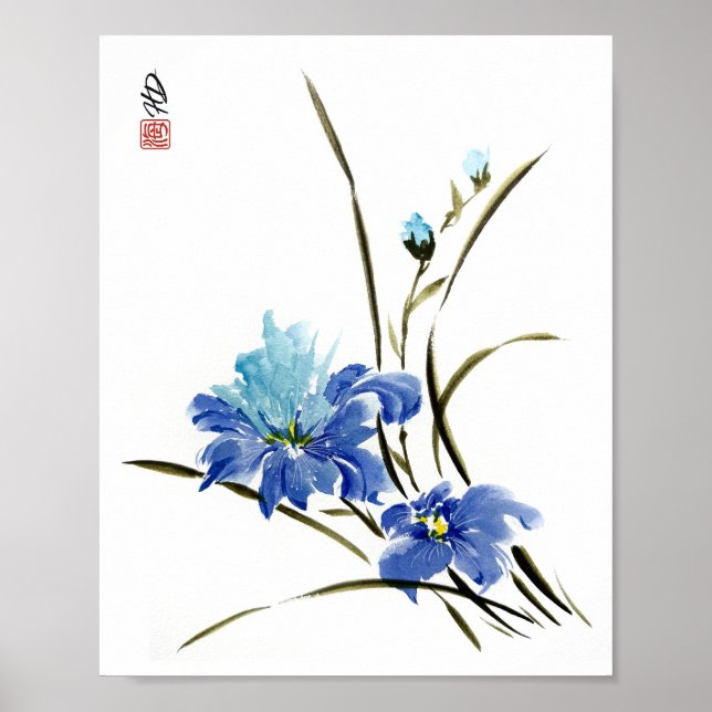Poster Harmonia de Íris Azul (Frente)