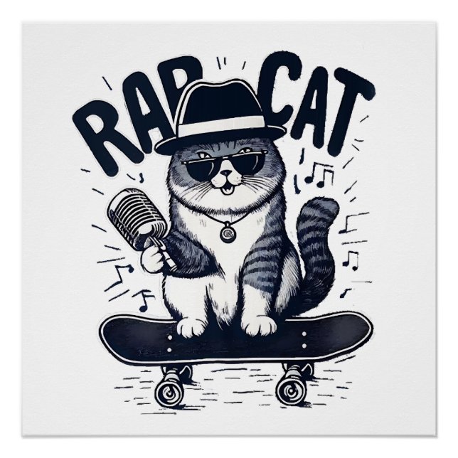 Pôster Harmonia do Rap Cat (Frente)