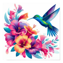 Harmonia Floral: Elegância de Hummingbird