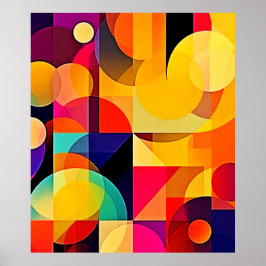 Poster Harmonia Geométrica Vibrante