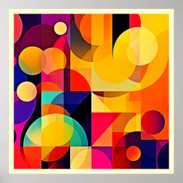 Poster Harmonia Geométrica Vibrante