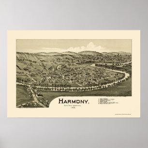 Pôster Harmonia, mapa panorâmico do PA - 1901