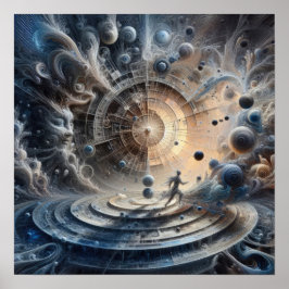 Poster Harmonia no Caos - Abstrato - Arte Surreal Digital