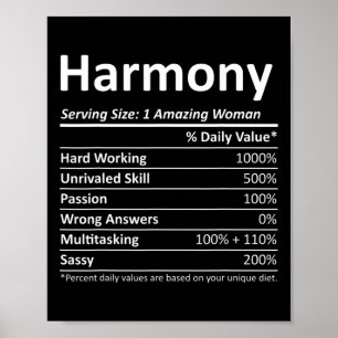 Poster Harmonia Nutrição Personalizada Nome Funny Christm